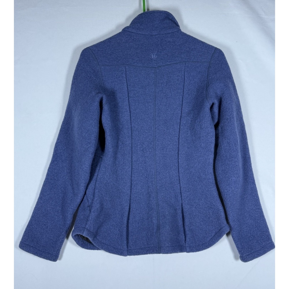 Ibex 100% New Wool Jacket Womens Small Blue Full Zip Pockets Warm Vintage - Picture 2 of 6